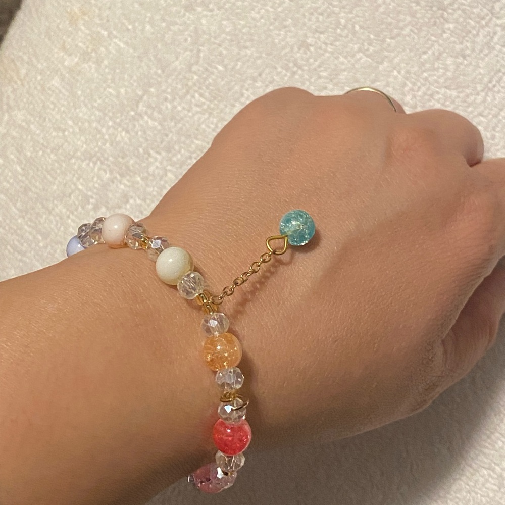 🌈 Pastel Rainbow Beaded Bracelet